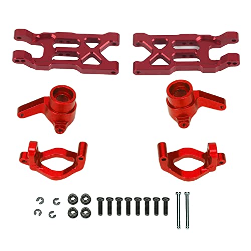 DMLENGOIN RC Vorderer Unterarm-Lenkbecher Aluminiumlegierung Einfache Montage HBX 1/18 Vorderer Unterarm 18859E 18858E (Red) von DMLENGOIN