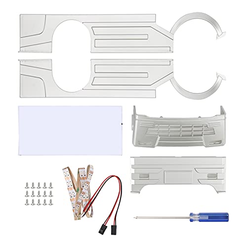 DMLENGOIN RC Wide Body Kit Große Surround-Abdeckung LED-Licht-Kit für WPL D12 RC Truck Silber (Blau) von DMLENGOIN