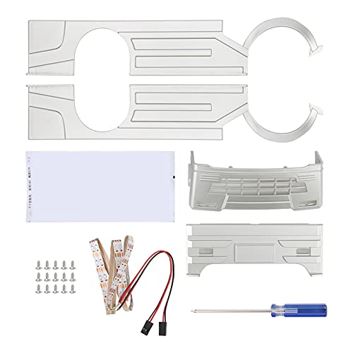 DMLENGOIN RC Wide Body Kit Große Surround-Abdeckung LED-Licht-Kit für WPL D12 RC Truck Silber (Gelb) von DMLENGOIN