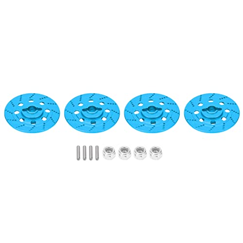 DMLENGOIN Rc-Auto-Bremsscheiben-Set Aluminium Legierung Rad Hex Hub Bremsscheibe M4 Lock Muttern Straßen Rennsport Modell Teile (Blau) von DMLENGOIN