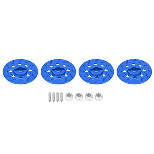 DMLENGOIN Rc-Auto-Bremsscheiben-Set Aluminium Legierung Rad Hex Hub Bremsscheibe M4 Lock Muttern Straßen Rennsport Modell Teile (Dunkelblau) von DMLENGOIN