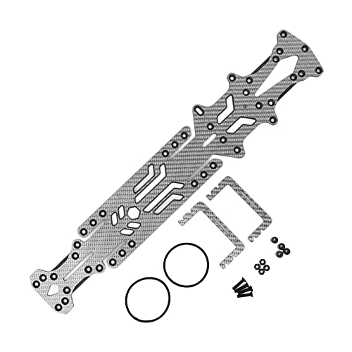 DMLENGOIN YOKOMO YD2 RX 1/10 RC Auto RC Auto Kohlefaser-Chassis Hohe Traktionsplatte Vertikaler Batteriehalter (Silver SSG) von DMLENGOIN