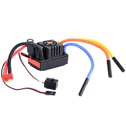 DMLENGOIN wasserdichte bürstenfreie 120A ESC -Geschwindigkeitsregler Starke Leistung für 1/8 RC -Auto -LKW (No Sense T Plug) von DMLENGOIN