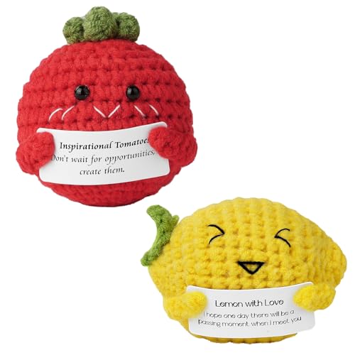 2 Pcs Zitrone Zitronen Lemon Positiv Potato Lustige PositivitäTs-Strickpuppe GlüCksgeschenk Positive Tomate Pocket Hug Zitrone Zitronen Lemon Positiv Potato Positive Tomate Pocket Hug(Zitrone+Tomate) von DMNQ