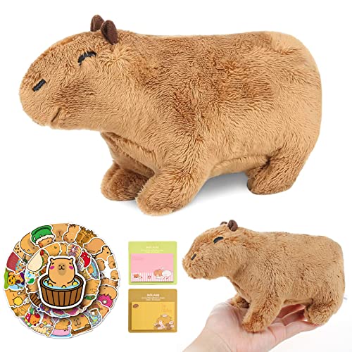 DMNQ Simulation Capybara Plüschtier, 20cm Niedlichen Capybara Plüschtier, Capybara Kuscheltiere, Simulation Tier Capybara Stofftiere Weiche Plüsch Gefüllt Kissen Geburtstagsgeschenk für Kinder von DMNQ