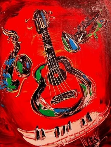 DMQBT Puzzle 1000 Teilen Abstract Guitars Art Oil Painting Poster Puzzle Für Erwachsene: Spiele Zur Familien-Dekompression Jz502Tw von DMQBT