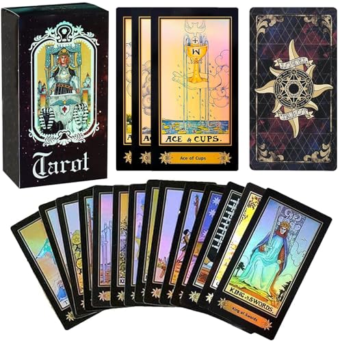 DMZK Tarot Kartenspiel 78 Blatt, Vintage Waite Tarot Weissagung Wahrsagerei Spiel Für Partys von DMZK