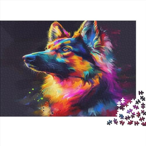 Bunter Wolf Puzzlespiel 1000 Teile, Puzzle Erwachsene 1000 Teile, Impossible Puzzle GesKükenlichkeitsspiel Für Die Ganze Familie, Puzzle Erwachsene 1000 Teile Puzzel 1000pcs (75x50cm) von DNASVLETZ