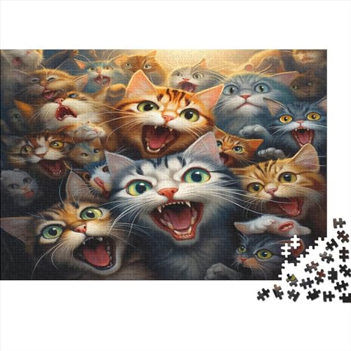 Kat Puzzle 1000 Teile,Puzzle Für Erwachsene, Impossible Puzzle,Puzzle Farbenfrohes Legespiel,GesKükenlichkeitsspiel Für Die Ganze Familie Puzzel 1000pcs (75x50cm) von DNASVLETZ