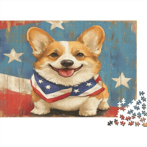 Corgi 1000 Stück Puzzles Für Erwachsene Teenager Stress Abbauen Familien-Puzzlespiel 1000-teiliges Puzzle Kinder Lernspiel Spielzeug Geschenk Puzzel 1000pcs (75x50cm) von DNAVSOETR