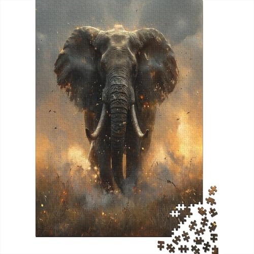 Elefant 1000 Stück Puzzles Für Erwachsene Teenager Stress Abbauen Familien-Puzzlespiel 1000-teiliges Puzzle Kinder Lernspiel Spielzeug Geschenk Puzzel 1000pcs (75x50cm) von DNAVSOETR