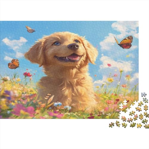 Golden Retriever Puzzle 1000 Teile Für Erwachsene Und Kinder Ab 14 Jahrenfür Stressabbauer Puzzlespiel Erwachsenen Puzzlespiel Puzzel 1000pcs (75x50cm) von DNAVSOETR