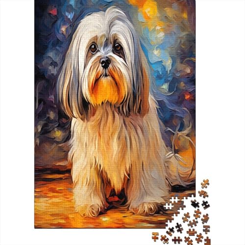 Oil Painting Hund Puzzle 1000 Teile Puzzle Für Erwachsene Und Kinder Ab 14 Jahren Puzzel 1000pcs (75x50cm) von DNAVSOETR