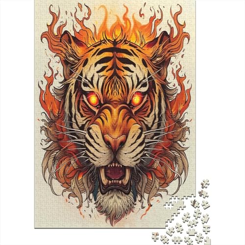 Tiger Puzzle 1000 Teile,Puzzle Für Erwachsene, Impossible Puzzle,Puzzle Farbenfrohes Legespiel,GesKükenlichkeitsspiel Für Die Ganze Familie Puzzel 1000pcs (75x50cm) von DNAVSOETR