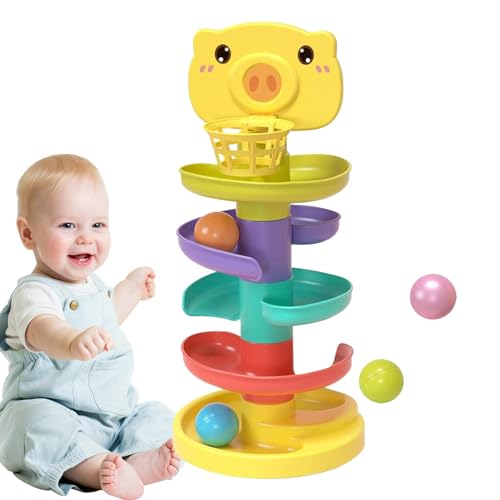 Ballfallen-Spielzeug, Turm, um den Ball fallen zu lassen - Orbital-Kugelturm-Spielzeug - Klassisches pädagogisches Geschenk für Kinder, niedlich, lustig, stapelbar, langlebig, kreativ, von DNCG