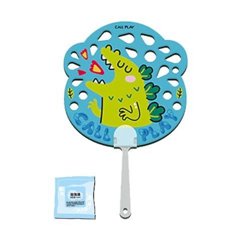 Blasenventilator für Kinder, Blasenventilator - Kreativer Blasenfächer - Tragbarer Bubble Fan für den Außenbereich, niedlicher Cartoon-Blasenventilator mit 10 ml Blasenflüssigkeit von DNCG