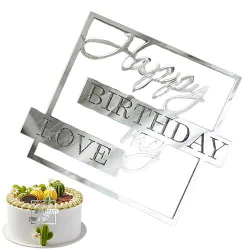 Cake Topper, Happy Birthday Love Mio - Neuheit Einzigartiger Kucheneinsatz - Kuchendekoration für die Geburtstagsfeier meiner Liebe Tortenaufsatz Geburtstag Kuchen Topper für Liebhaber von DNCG