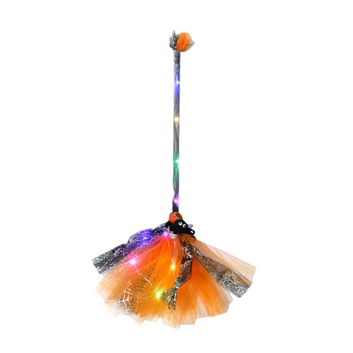 Halloween Witches Broom, Witch Broomstick Costume Accessories, Lighted Broom For Dress Up, And Cosplay, Halloween Witch Broom With LED Light For Halloween Costume Costume Supplies von DNCG