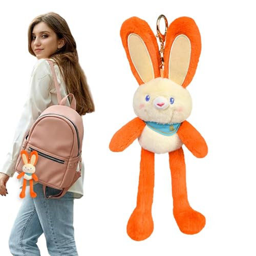 Plüschhasen-Dekoration, Plüschhasen-Anhänger, niedlicher Rucksack mit Tierpuppen-Ornamenten, bunte Häschen-Dekoration für Tasche, Autoinnenraum, Rucksack von DNCG