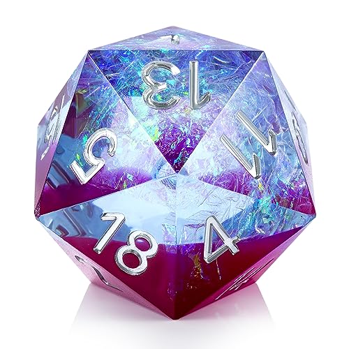 Große D20 DND Würfel DNDND 33 mm scharfe Kante Würfel mit wunderschöner Geschenkbox für Dungeons and Dragons (Rose) von DNDND