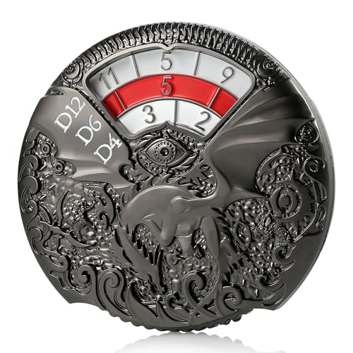 Roulette Spinner Dragons Dice DNDND 7-in-1 Spinner Metall D&D-Würfel-Set mit großer Geschenkbox für Dungeons und Drachen und Rollspiel (schwarz mit rot) von DNDND