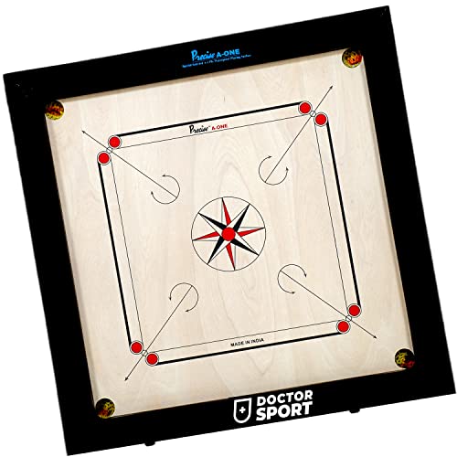 Carrom international Turnier Brett - A-One - 8mm Naturel Birch A Grade Holz Spielbrett - 12 kgs. - 74x74 cm - Outer 83x83 cm von DOCTOR SPORT