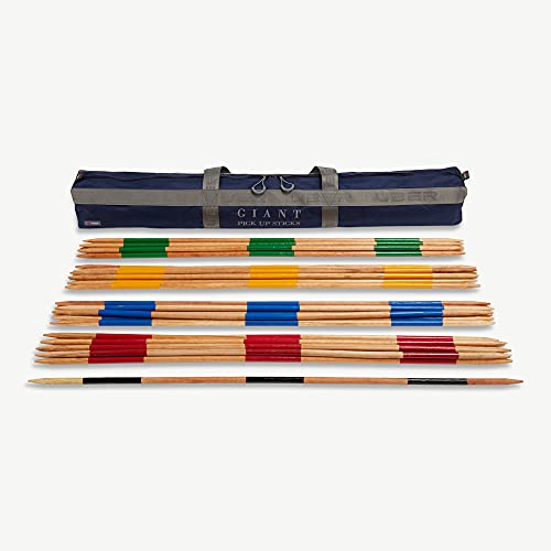 DOCTOR SPORT Qualität Mikado Pick Up Sticks Klassisches Holzspiel, Outdoor- oder Indoor-Spaß-Strategie- und Koordinationsspiel - India Holz - Deluxe-Tragetasche - 33 Sticks - 90 cm Lang von DOCTOR SPORT