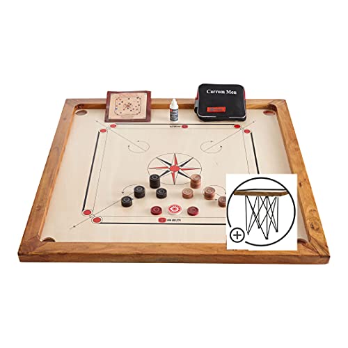 Doctor Sport Carrom Board Official 74x74 cm - 7 kg - Hartholz Qualität - Komplettes - Hergestellt in Indien von DOCTOR SPORT