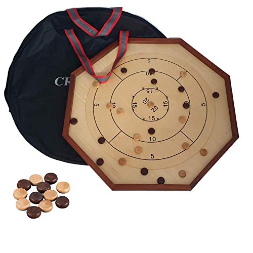 Ubergames Orginal Crokinole Brettspiel - Inklusive Trage Tasche - Model 2024 - Komplett mit Steinen - Metallen Pins mit Rubber Schütz - Crokinole von DOCTOR SPORT