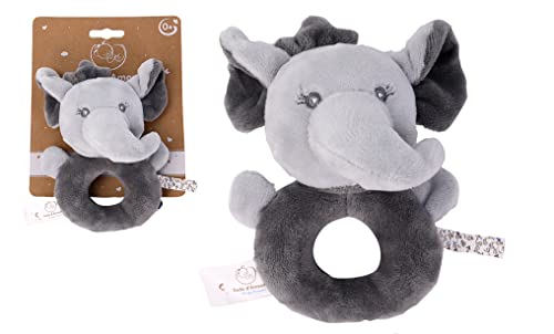 Dodo d'AMOUR - Schmusetier Rassel - Elefant - 037391 - Grau - Fleece - Geburt - Plüschtier - Baby - Beruhigend - Weich - Waschbar - 13 cm x 10 cm - Ab 0 Monaten von Dodo d'AMOUR