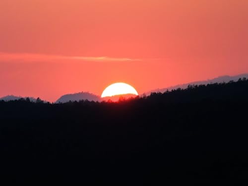 1000 Teile Puzzle für Erwachsene & Kinder ab 14 Jahren - Sonnenuntergang,Sonne,rot 75 x 50cm von DOEMIF