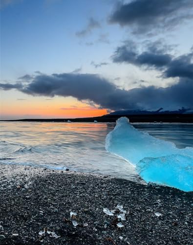 1000 Teile Puzzles für Erwachsene Lernspiel Herausforderungsspielzeug - Island, Jökulsárlón, Strand 75 x 50cm von DOEMIF