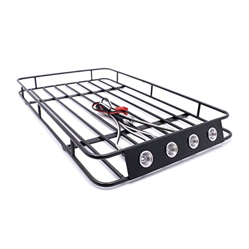 DOFABI Racing Metall Dach Rack 235 * 140 * 20mm Mit Lampen Lichter RC Crawler Auto Ferngesteuerter Autodachträger von DOFABI