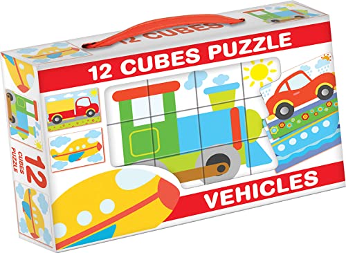 Würfel Puzzle Bilderwürfel 12-TLG. Kinderpuzzle Fahrzeuge von DOHÁNY