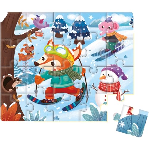 Dohe Educa - Progressives Puzzle für Kinder, 20 Teile, Pappe, Tiermotive, Puzzle für Kinder von 2 bis 3 Jahren, Lernmaterial Dohe Educa - Progressives Puzzle für Kinder, 20 Teile, Pappe, Tiermotive, Puzzle für Kinder von 2 bis 3 Jahren, Lernmaterial von DOHE