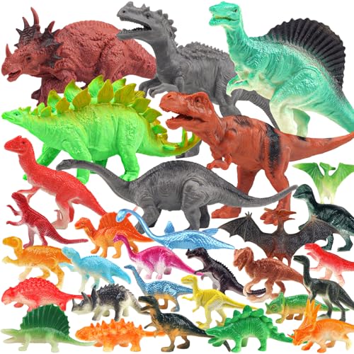 DOITEM 36 Stück Dinosaurier-Spielzeug für 2 3 4 5 6 Jahre alte Jungen Geschenke, Dinosaurier-Spiele für Kinder Spielzeug, Dinosaurier-Figuren Set für Jungen Spielzeug Geschenke für Mädchen von DOITEM