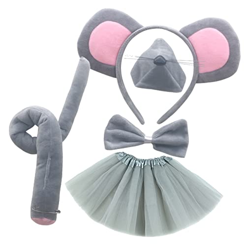 DOITOOL 1 Satz Cartoon-Maus-Stirnband geburtstagsfeier dekor Kuscheltiere für Jungen Geschenk Schwänze Ohren und Schwanz kinder ohren stirnband niedlich Maske Zubehör Nase von DOITOOL