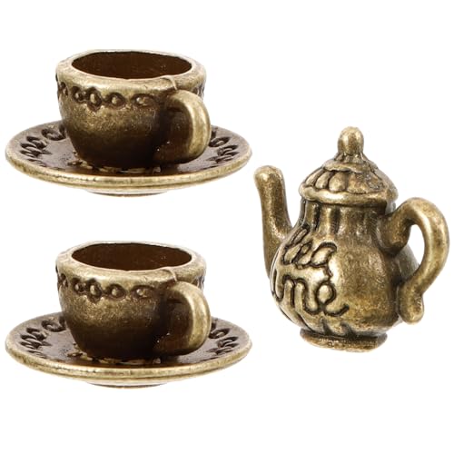 DOITOOL 1 Set Set Puppenhaus Teetasse Rollenspiel Spielzeug Puppenhaus Küchenzubehör Miniatur Kaffeetasse Mini Tassen für Puppe Prinzessin Teezeit Küche Pretend Play Zubehör Topf Becher Eisen von DOITOOL