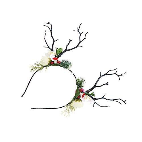 DOITOOL 1Stk Geweih leuchtendes Stirnband Weihnachten glühendes Haarband Weihnachtsfeier Haiband haarschmuck die Blumen Kleidung künstlicher Ast Kopfbedeckung Fräulein von DOITOOL