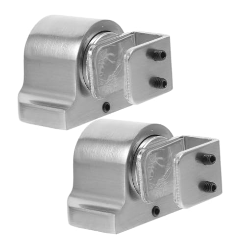 DOITOOL 2 Satz Glastürhalter Antikollisionsführungsschiene Propan-Tankadapter Schiebetür Führung Schiebetür Zubehör Schiebetür-Schienenrolle Schiebetürschiene Aluminiumlegierung Silver von DOITOOL