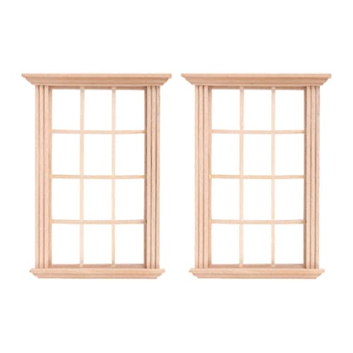 DOITOOL 2 Stück 1 12 Maßstab Puppenhaus Fenster Puppenhaus Möbel Miniatur DIY Holz Fenster Puppenhaus Dekoration Holz Farbe DOITOOL 2 Stück 1 12 Maßstab Puppenhaus Fenster Puppenhaus Möbel Miniatur DIY Holz Fenster Puppenhaus Dekoration Holz Farbe von DOITOOL