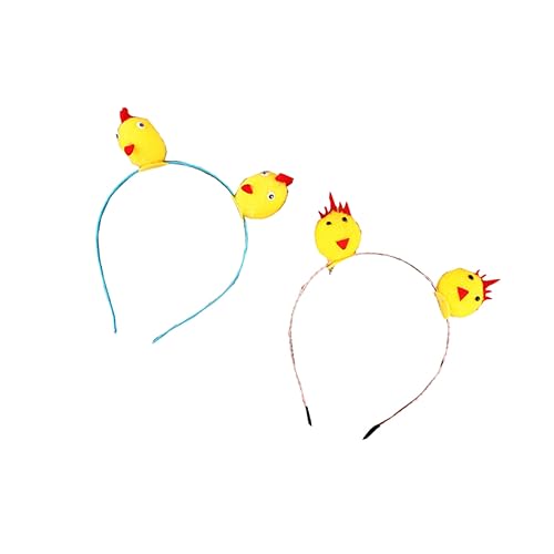 DOITOOL 2St Hühnerkopfbedeckung Stirnband für Kinder Tierkopfbedeckung damen stirnbänder Haargummi Tiara Festival-Haarreifen Haarband Perlmutt Lipgloss Fräulein von DOITOOL