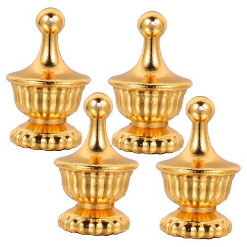 DOITOOL 4 Stück Goldene Lampenschirm-Dekoration Led Lampen Für Schlafzimmer Goldene Tischlampe Lampenschirm Aus Leinen Lampensockel Knopf Der Lampenkappe Kleine Lampenschirme Zinklegierung von DOITOOL