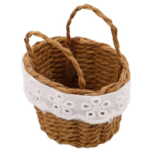 DOITOOL Miniatur-Blumenkorb für Puppenhäuser: Kleine handgewebte Rattan-Imitat-Körbe für Puppenspielszenen, Landschaftsdekorationen, Zubehör DOITOOL Miniatur-Blumenkorb für Puppenhäuser: Kleine handgewebte Rattan-Imitat-Körbe für Puppenspielszenen, Landschaftsdekorationen, Zubehör von DOITOOL