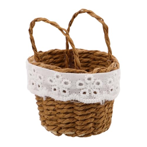 DOITOOL Miniatur Handgewebter Korb mit Griffen Kleiner Geflochtener Miniatur-blumenkorb für Puppen Vielseitig für Puppenhaus-dekor und Kreatives Spiel in Mini-szenerien DOITOOL Miniatur Handgewebter Korb mit Griffen Kleiner Geflochtener Miniatur-blumenkorb für Puppen Vielseitig für Puppenhaus-dekor und Kreatives Spiel in Mini-szenerien von DOITOOL