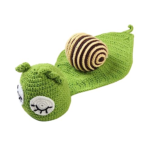 DOITOOL Neugeborenes Fotografie Requisiten Niedliche Cartoon Schnecke Strickkostüm Unisex Outfit Für Fotoshootings Für Neugeborene Cyan Farbton Fotografie Anzüge von DOITOOL