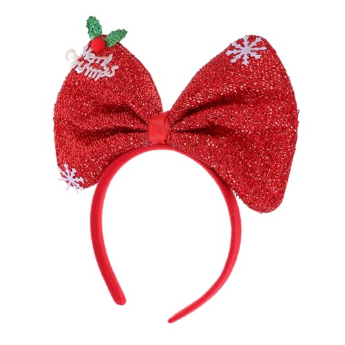 DOITOOL Schleife Stirnband Weihnachtsschleifenhaar Weihnachts-stirnband Mit Schleife Weihnachts-haarschmuck Weihnachtsstirnband Pop Rot Schwammtuch Frohe Weihnachten Kind von DOITOOL