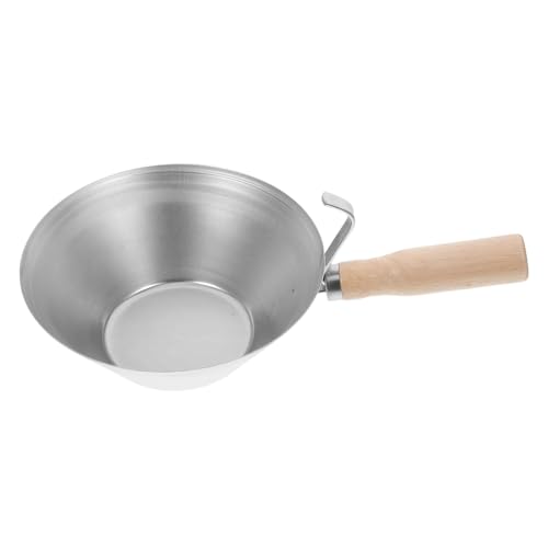 DOITOOL baustoffe Schlammpfanne Trockenbau klein Schlammschaufel aus Edelstahl für Zement Putzschaufeln Schlammschaufel für Zement Schlammpfannen mit Holzgriff Putzzubehör Eisen Silver von DOITOOL