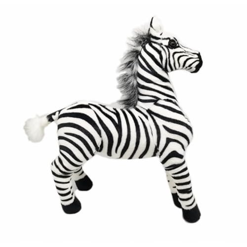 DOKUYIE 50,8 cm großer Ständer, realistisches Plüsch-Zebra-Pferd, weiches und kuscheliges Stofftier, tolles Geschenk für Kinder und Erwachsene (M) von DOKUYIE