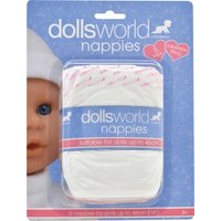 idee+spiel 400-60160 dollsworld Puppenwindeln Vorteilspack, 5 Stück von DOLLSWORLD